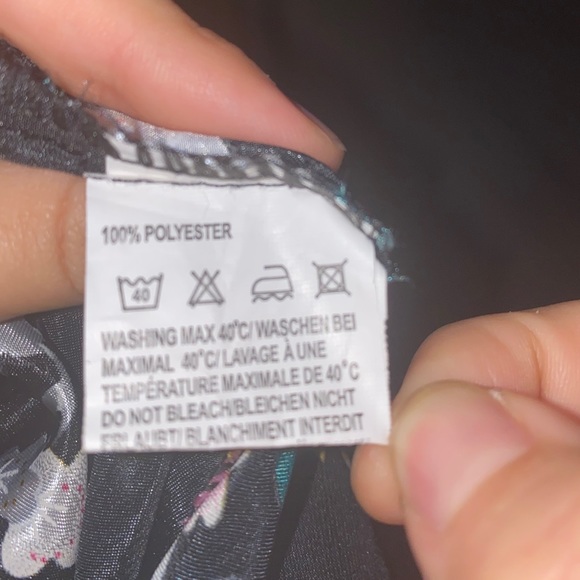 Oriental style night gown sleeping black pink slip - Picture 15 of 16